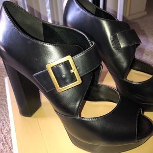 Black Michael Kors Elena Platform Leather size 8